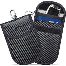 Faraday Bag for Key Fob (2 Pack), GICENT Car RFID Signal Blocking Pouch,Faraday Key fob Protector, Black Anti-Theft Signal Blocker, Remote Entry Smart Fob Case