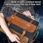 Mens Messenger Bag 15.6 Inch Waterproof Vintage Genuine Leather Waxed Canvas Briefcase Large Satchel Shoulder Bag Rugged Leather Computer Laptop Bag Grey