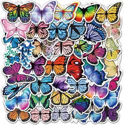 50 Pcs Non-repeative Waterproof Vinly Cute Stickers Pack of Butterfly,Funny Animals Stickers for Laptop MacBook Skateboard Flasks Waterbottles Phone,Stickers for Kids Teens Boys Girls Toddlers.