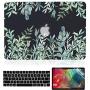 iDonzon Case for MacBook Pro 13 inch A2338 A2289 A2251, 2020 Release, Matte Black Hard Cover & Transparent Keyboard Cover & Screen Protector Compatible with Mac Pro 13.3 with Touch ID - Green Plants