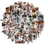 Japanese Manga Attack on Titan Stickers for Water Bottles 50 Pack Cute,Waterproof,Aesthetic,Trendy Stickers for Teens,Girls Perfect for Waterbottle,Laptop,Phone,Travel Extra Durable Vinyl (Attack on Titan)