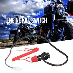 Engine Kill Control Switch Keys 22mm 7/8 Inch Diameter Motorcycle Outboard Lawn Mowers Emergency Engine Kill Stop Switch W/Tether Lanyard Cord 12V DC Universal for Yamaha Honda Dirt Bike ATV Boat