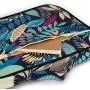 Lazyaunti Zipper Portfolio Organizer A4 Note Pouch-Waterproof Document Bags/Zipper Binder/Paper Case for 12.5'' Mac,Tablet,Pens,washi Tape,Journals,Sketch Books(Navy Blue Leaf)