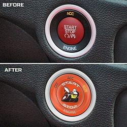 ToolEpic for Dodge Challenger Charger Scat Pack Decal Accessories 2015-2021 - Engine Start Stop Button Overlay Sticker Emblem - Push to Start Button Go Mango Badge Cover - Perfect for Decals
