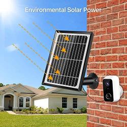 XTU Solar Panel Power Supply for Battery Powered Security Camera, Waterproof Solar Panel 3.2W/5.5V with 13ft/4m USB Cable, Adjustable Mount, Non-Stop Charging (Black)