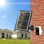 XTU Solar Panel Power Supply for Battery Powered Security Camera, Waterproof Solar Panel 3.2W/5.5V with 13ft/4m USB Cable, Adjustable Mount, Non-Stop Charging (Black)