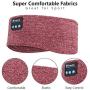 Sleep Headphones Bluetooth Headband,Upgrage Soft Sleeping Wireless Music Sport Headbands, Long Time Play Sleeping Headsets with Built in Speakers Perfect for Workout, Running, Yoga (Wine Red)