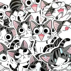 14 Pcs Cute Cartoon Stickers for Cheese Cat,Trendy Waterproof Vinyl Graffiti Stickers for Laptop Water Bottle Car Bumper Luggage Phone Laptop Bike Guitar,Stickers Pack for Girls Kids Teens Boys