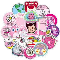 Water Bottle Sticker Pack 100 PCS Cutie Pink Laptop Computer Vinyl Stickers Waterproof Trendy Stickers for Teens Girls Boys for Laptop Stickers Motorcycle Bicycle Skateboard Luggage Phone