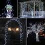 YF Upgraded Solar Outdoor String Lights- 100 LED 8 Modes Copper Wire Lights, 2-Pack Solar Garden Lights, Waterproof Fairy Lights for Tree, Patio, Home, Yard, Pathway, Party, Wedding (32FT, White)