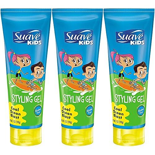 Suave Kids Styling Gel, Cool Ocean Blast, 7 Ounce (Pack of 3)