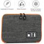Electronics Organizer, Jelly Comb Electronic Accessories Cable Organizer Bag Waterproof Travel Cable Storage Bag for Charging Cable, Cellphone, Mini Tablet (Up to 7.9) and More (Orange and Gray)