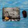 Mugod Guitar Mouse Pad Guitar in Blank Empty Room with Old Brick Wall Background Decor Gaming Mouse Pad Rectangle Non-Slip Rubber Mousepad for Computers Laptop 7.9x9.5 Inches