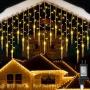 Toodour Christmas Icicle Lights, 29.5ft 360 LED 8 Modes, Window Curtain Fairy Lights with 60 Drops, Led Icicle Fairy Twinkle Lights for Party, Holiday, Wedding Decorations (Warm White) Toodour Christmas Icicle Lights, 29.5ft 360 LED 8 Modes, Window Curtain Fairy Lights with 60 Drops, Led Icicle Fairy Twinkle Lights for Party, Holiday, Wedding Decorations (Warm White)