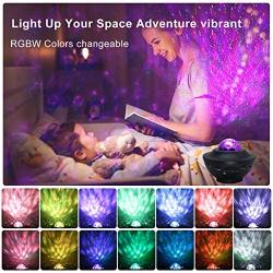 Star Projector Night Light Projector with LED Galaxy Ocean Wave Projector for Kids Adults Bedroom/Christmas/Party Night Light Ambiance with Bluetooth Music Speaker& Remote Control