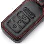 WFMJ Black Leather Smart 4 Buttons Key Chain Cover Case Fob For Honda Pilot Accord Civic CR-V CR-Z HR-V