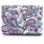 HRH 2 in 1 Paisley Seamless Purple Red Flower Laptop Body Shell PC Hard Case Cover Silicone Keyboard Cover for MacBook Pro 13.3''Retina Display (A1502/A1425)(W/O CD-ROM)Release 2015/2014/2013/end 2012