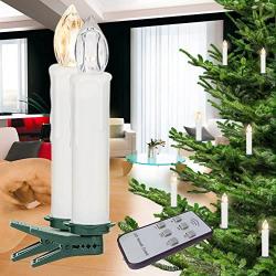 NYS 10 Pieces LED Christmas Candle,Christmas Tree LED Candles,Holiday Lighting, Christmas Tree Decorations, Christmas Lights, Multifunction Electronic Candle, Warm White Light, Including Controller