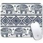 Personalized Rectangle Mouse Pad- Printed Cute Aztec Elephant Pattern Non-Slip Rubber Comfortable Customized Computer Mouse Pad (9.45x7.87inch)