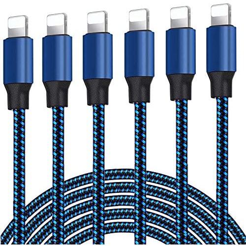 CovertSafe iPhone Charger, MFi Certified Lightning Cable 6 Pack (3/3/3/6/6/10FT) Charging USB Syncing Data Nylon Braided Compatible iPhone 11/Pro/Max/X/XS/XR/XS Max/8/Plus/7/7 Plus/6/6S/6 Plus More CovertSafe iPhone Charger, MFi Certified Lightning Cable 6 Pack (3/3/3/6/6/10FT) Charging USB Syncing Data Nylon Braided Compatible iPhone 11/Pro/Max/X/XS/XR/XS Max/8/Plus/7/7 Plus/6/6S/6 Plus More