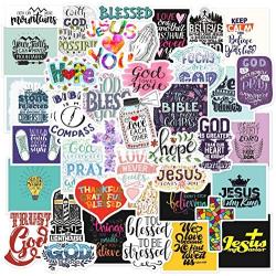 Christian Stickers Big 40-Pack. Religious,Bible,Faith Stickers. Jesus and Cross Stickers. Cute Bible Accessories and Christian Gifts