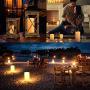 Flameless Candles,Salipt LED Flickering Candles Set of 6 (H 6'' xD 3'') Battery Operated Candles,Waterproof Flameless Candles, Resin Plastic, Indoor Outdoor Use, lvory White