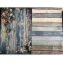 2 Pieces Pack Double Sided Background 4 Patterns Blooming Flowers on Weathered Blue Grunge Wood Grainy Background for Jewelry Shops Photos Cake Food Photography PoshMark Items Online Seller Backdrop