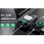 Wireless Portable Charger 30,800mAh 15W Wireless Charging 25W PD QC4.0 Fast Charging Smart LED Display USB-C Power Bank, 4 Output & 2 Input External Battery Pack Compatible with iPhone, Samsung, iPad