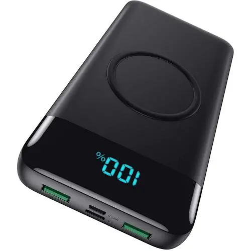 Wireless Portable Charger 30,800mAh 15W Wireless Charging 25W PD QC4.0 Fast Charging Smart LED Display USB-C Power Bank, 4 Output & 2 Input External Battery Pack Compatible with iPhone, Samsung, iPad