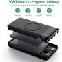 Wireless Portable Charger 30,800mAh 15W Wireless Charging 25W PD QC4.0 Fast Charging Smart LED Display USB-C Power Bank, 4 Output & 2 Input External Battery Pack Compatible with iPhone, Samsung, iPad